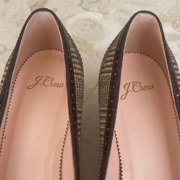 NWOT J. Crew Leather & Textile Pointer Toe Kitten Heel Pumps - Picture 11 of 15